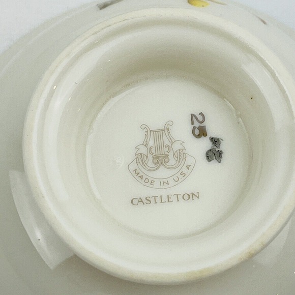 Castleton Mayfair 3 Cup Lot Yellow Roses Gold Trim Philip Costigan - Picture 4 of 6
